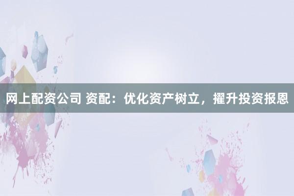 网上配资公司 资配：优化资产树立，擢升投资报恩